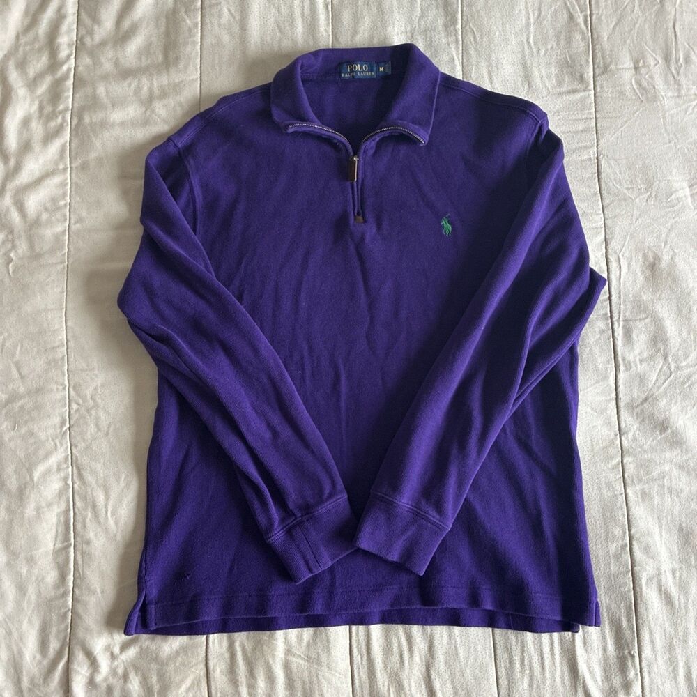 Polo Ralph Lauren purple 1/4 zip pullover sweatshirt men's M